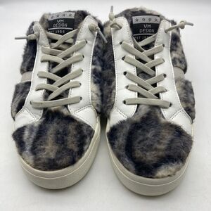 Vintage Havana Fuzzy Chetah Faux Fur /Leather Mules Size 8 Multicolor